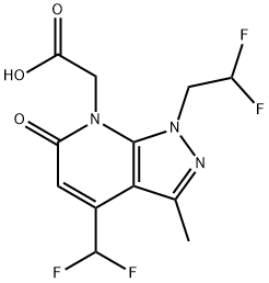 [1-(2,2-Difluoroethyl)-4-(difluoromethyl)-3-methyl-6-oxo-1,6-dihydro-7H-pyrazolo[3,4-b]pyridin-7-yl]acetic acid Structure