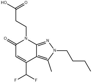 3-[2-Butyl-4-(difluoromethyl)-3-methyl-6-oxo-2,6-dihydro-7H-pyrazolo[3,4-b]pyridin-7-yl]propanoic acid Structure