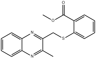 methyl 2-{[(3-methyl-2-quinoxalinyl)methyl]sulfanyl}benzoate Structure