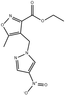 5-Methyl-4-(4-nitro-pyrazol-1-ylmethyl)-isoxazole-3-carboxylic acid ethyl ester 구조식 이미지