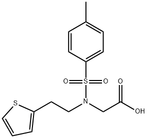 2-{N-[2-(thiophen-2-yl)ethyl]4-methylbenzenesulfonamido}acetic acid 구조식 이미지