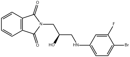 (R)-2-(3-(4-bromo-3-fluorophenylamino)-2-hydroxypropyl)isoindoline-1,3-dione 구조식 이미지