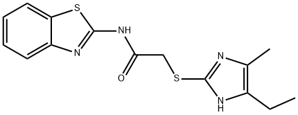 N-(1,3-benzothiazol-2-yl)-2-[(4-ethyl-5-methyl-1H-imidazol-2-yl)sulfanyl]acetamide Structure