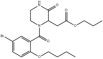 propyl [1-(5-bromo-2-butoxybenzoyl)-3-oxo-2-piperazinyl]acetate 구조식 이미지