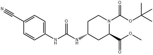 1-(tert-butyl) 2-methyl (2R,4R)-4-(3-(4-cyanophenyl)ureido)piperidine-1,2-dicarboxylate Structure