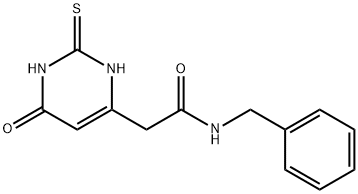 N-benzyl-2-(2-mercapto-6-oxo-1,6-dihydropyrimidin-4-yl)acetamide Structure