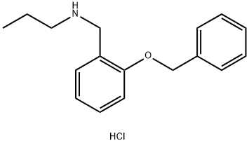 {[2-(benzyloxy)phenyl]methyl}(propyl)amine hydrochloride 구조식 이미지