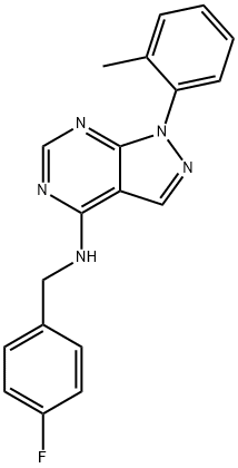 N-(4-fluorobenzyl)-1-(o-tolyl)-1H-pyrazolo[3,4-d]pyrimidin-4-amine Structure