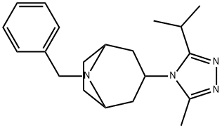 8-benzyl-3-(3-methyl-5-propan-2-yl-1,2,4-triazol-4-yl)-8-azabicyclo[3.2.1]octane Structure