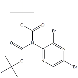 N,N-DI-BOC-2-AMINO-3,5-DIBROMOPYRAZINE 구조식 이미지