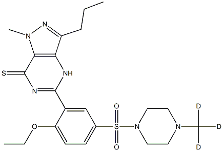 5-[2-ethoxy-5-[4-(trideuteriomethyl)piperazin-1-yl]sulfonylphenyl]-1-methyl-3-propyl-4H-pyrazolo[4,3-d]pyrimidine-7-thione Structure