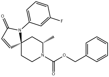 benzyl (5R,7S)-1-(3-fluorophenyl)-7-methyl-2-oxo-1,8-diazaspiro[4.5]dec-3-ene-8-carboxylate Structure