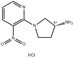 (R)-1-(3-Nitropyridin-2-yl)pyrrolidin-3-amine hydrochloride Structure