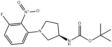 (R)-tert-Butyl 1-(3-fluoro-2-nitrophenyl)pyrrolidine-3-ylcarbamate Structure