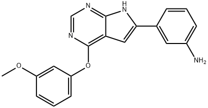 3-(4-(3-methoxyphenoxy)-7H-pyrrolo[2,3-d]pyrimidin-6-yl)aniline 구조식 이미지
