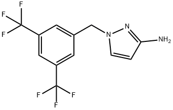 1-{[3,5-bis(trifluoromethyl)phenyl]methyl}-1H-pyrazol-3-amine Structure