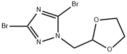 3,5-dibromo-1-[(1,3-dioxolan-2-yl)methyl]-1H-1,2,4-triazole 구조식 이미지