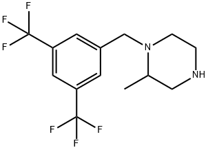 1-{[3,5-bis(trifluoromethyl)phenyl]methyl}-2-methylpiperazine 구조식 이미지