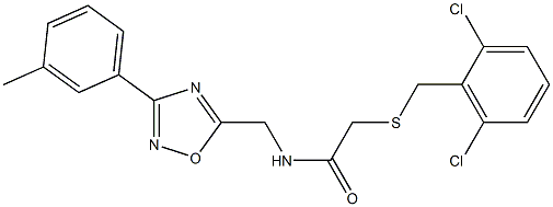 2-[(2,6-dichlorophenyl)methylsulfanyl]-N-[[3-(3-methylphenyl)-1,2,4-oxadiazol-5-yl]methyl]acetamide Structure