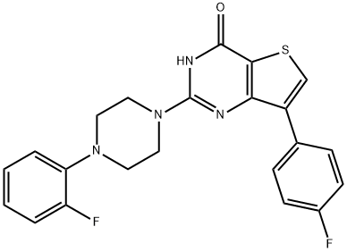 7-(4-fluorophenyl)-2-[4-(2-fluorophenyl)piperazin-1-yl]-1H-thieno[3,2-d]pyrimidin-4-one Structure