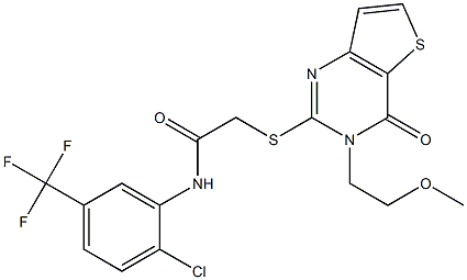 N-[2-chloro-5-(trifluoromethyl)phenyl]-2-[3-(2-methoxyethyl)-4-oxothieno[3,2-d]pyrimidin-2-yl]sulfanylacetamide Structure