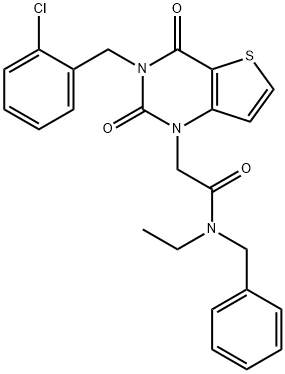 N-benzyl-2-[3-(2-chlorobenzyl)-2,4-dioxo-3,4-dihydrothieno[3,2-d]pyrimidin-1(2H)-yl]-N-ethylacetamide 구조식 이미지