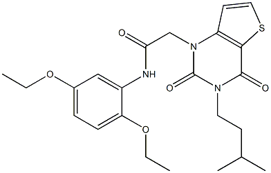 N-(2,5-diethoxyphenyl)-2-[3-(3-methylbutyl)-2,4-dioxothieno[3,2-d]pyrimidin-1-yl]acetamide Structure