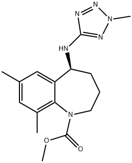 methyl(S)-7,9-dimethyl-5-((2-methyl-2H-tetrazol-5-yl)amino)-2,3,4,5-tetrahydro-1H-benzo[b]azepine-1-carboxylate 구조식 이미지
