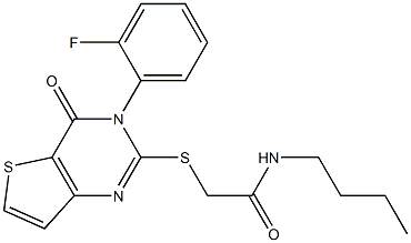 N-butyl-2-[3-(2-fluorophenyl)-4-oxothieno[3,2-d]pyrimidin-2-yl]sulfanylacetamide Structure