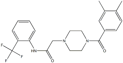 2-[4-(3,4-dimethylbenzoyl)piperazin-1-yl]-N-[2-(trifluoromethyl)phenyl]acetamide Structure