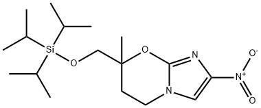 7-methyl-2-nitro-7-(((triisopropylsilyl)oxy)methyl)-6,7-dihydro-5H-imidazo[2,1-b][1,3]oxazine Structure