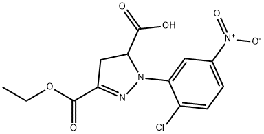 1-(2-chloro-5-nitrophenyl)-3-(ethoxycarbonyl)-4,5-dihydro-1H-pyrazole-5-carboxylic acid Structure