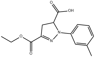 3-(ethoxycarbonyl)-1-(3-methylphenyl)-4,5-dihydro-1H-pyrazole-5-carboxylic acid 구조식 이미지