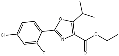 ethyl 2-(2,4-dichlorophenyl)-5-isopropyloxazole-4-carboxylate 구조식 이미지