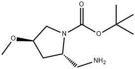 (2S,4R)-tert-butyl 2-(aminomethyl)-4-methoxypyrrolidine-1-carboxylate 구조식 이미지