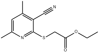 (3-Cyano-4,6-dimethyl-pyridin-2-ylsulfanyl)-acetic acid ethyl ester 구조식 이미지