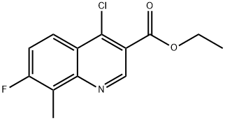 3-Quinolinecarboxylic acid, 4-chloro-7-fluoro-8-methyl-, ethyl ester 구조식 이미지