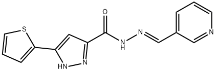 (E)-N-(pyridin-3-ylmethylene)-3-(thiophen-2-yl)-1H-pyrazole-5-carbohydrazide Structure