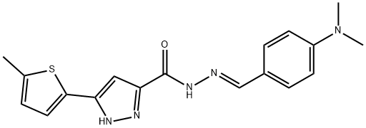 (E)-N-(4-(dimethylamino)benzylidene)-3-(5-methylthiophen-2-yl)-1H-pyrazole-5-carbohydrazide Structure