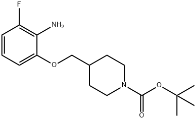 tert-Butyl 4-[(2-amino-3-fluorophenoxy)methyl]piperidine-1-carboxylate 구조식 이미지