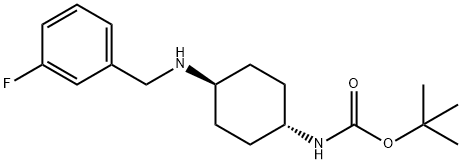 tert-Butyl (1R*,4R*)-4-(3-fluorobenzylamino)cyclohexylcarbamate Structure