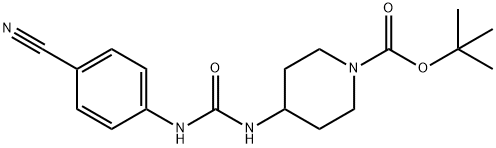 tert-Butyl 4-[3-(4-cyanophenyl)ureido]piperidine-1-carboxylate 구조식 이미지