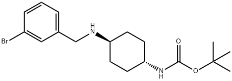 tert-Butyl (1R*,4R*)-4-(3-bromobenzylamino)cyclohexylcarbamate Structure