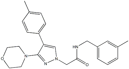 N-[(3-methylphenyl)methyl]-2-[4-(4-methylphenyl)-3-morpholin-4-ylpyrazol-1-yl]acetamide Structure