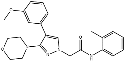 2-[4-(3-methoxyphenyl)-3-morpholin-4-ylpyrazol-1-yl]-N-(2-methylphenyl)acetamide 구조식 이미지