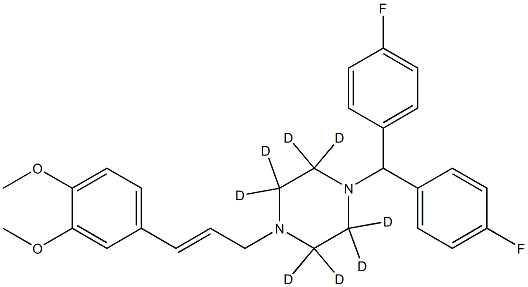 1-[bis(4-fluorophenyl)methyl]-2,2,3,3,5,5,6,6-octadeuterio-4-[3-(3,4-dimethoxyphenyl)prop-2-enyl]piperazine 구조식 이미지