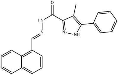 (E)-4-methyl-N-(naphthalen-1-ylmethylene)-3-phenyl-1H-pyrazole-5-carbohydrazide Structure