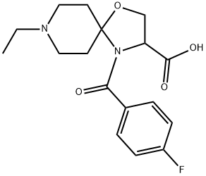 8-ethyl-4-(4-fluorobenzoyl)-1-oxa-4,8-diazaspiro[4.5]decane-3-carboxylic acid 구조식 이미지