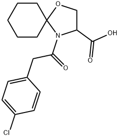 4-[2-(4-chlorophenyl)acetyl]-1-oxa-4-azaspiro[4.5]decane-3-carboxylic acid 구조식 이미지