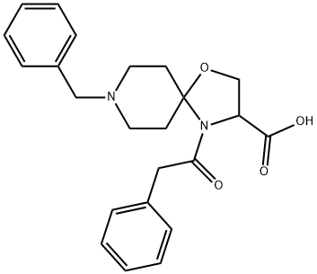 8-benzyl-4-(2-phenylacetyl)-1-oxa-4,8-diazaspiro[4.5]decane-3-carboxylic acid 구조식 이미지